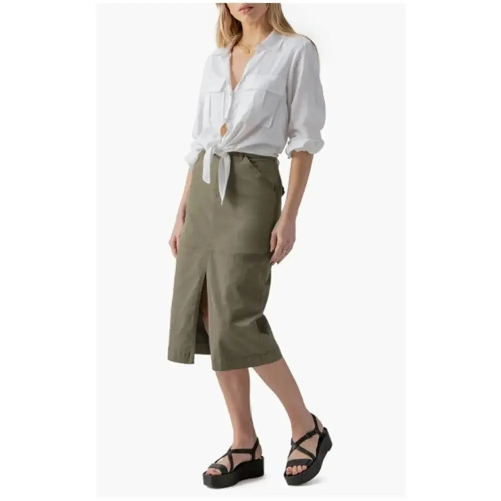 SANCTUARY Skirt Size 24 NEW Olive Green Midi Triple Threat Cargo Pockets